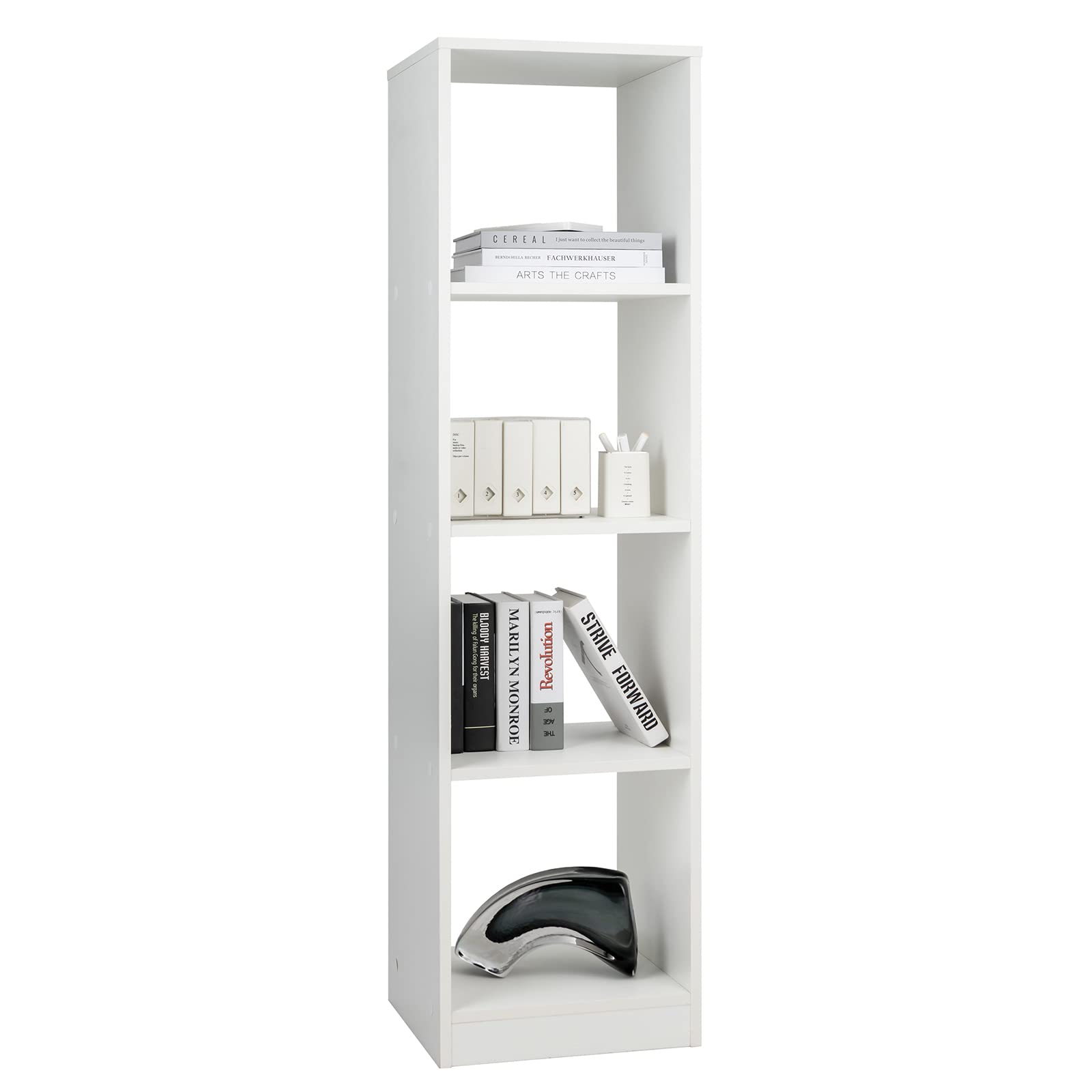 Tangkula Étagère à 4 Cubes, Bibliothèque Ouverte à 5 Niveaux Autoportante
